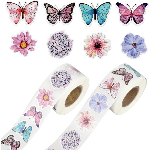 Sticker blumen schmetterlinge - blumen,