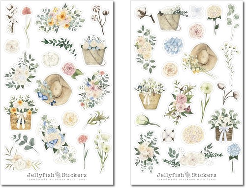 Blumen sticker set frühling - sticker,