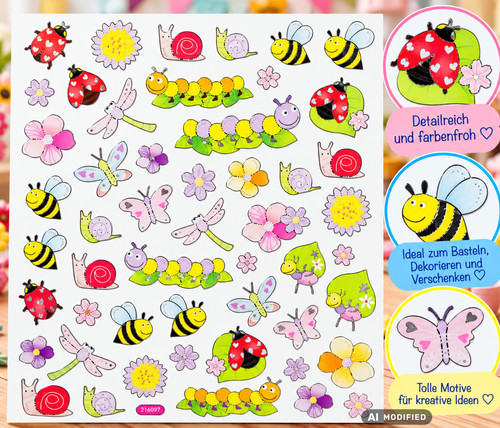 Stickerbogen frühling bienen - stickerbogen,